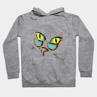 cat in glasses Hoodie